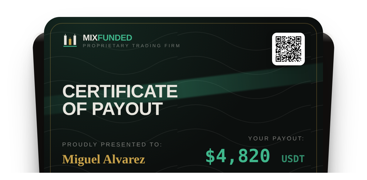 MixFunded certificate of reward